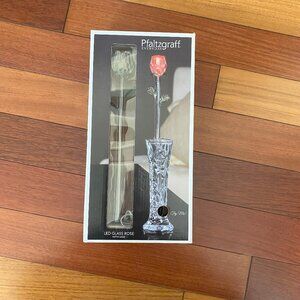 Pfaltzgraff LED Glass Rose With Vase